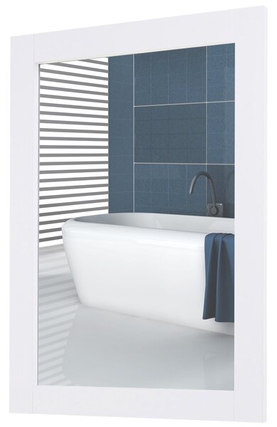 Specchio da Parete 52x72x1,9 cm con Cornice in MDF Bianca