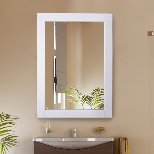 Specchio da Parete 52x72x1,9 cm con Cornice in MDF Bianca