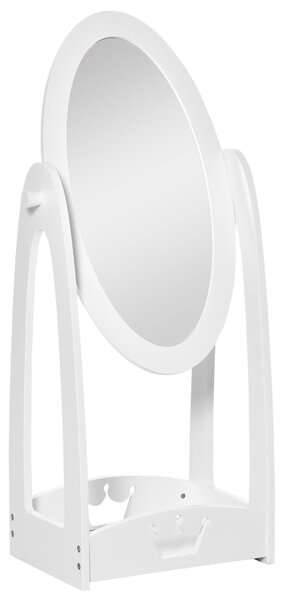 Specchio per Cameretta Bambini 40x30x104 cm con Scaffale Bianco