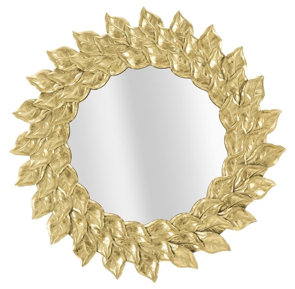 Specchio da Muro Glam Petal Ø73x5 cm in Ferro Oro