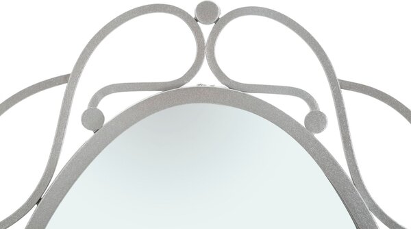Specchio Oval Argento 60x2,5x110 cm in Ferro e MDF Argento