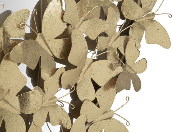 Specchio Glam Oval Butterfly 59x3x89,5 Misura Specchio 46x78 cm in Ferro Oro