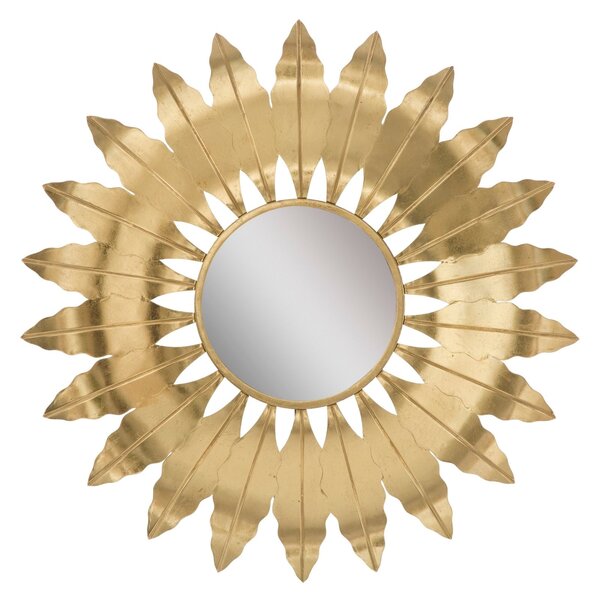 Specchio Leaf Glam Ø98x 5 cm in Ferro e MDF Oro