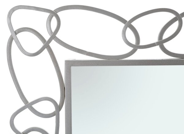 Specchio Chain Argento 84x2x84 cm in Ferro e MDF Argento