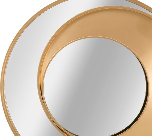 Specchio da Muro Vortic Ø70x3,5 cm in Ferro e MDF Oro