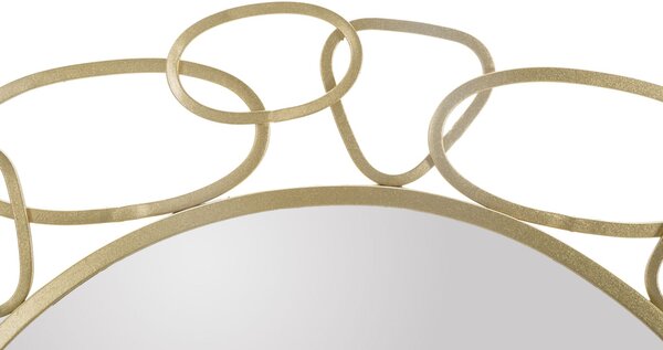 Specchio Chain Oro Ø84x2 cm in Ferro e MDF Oro