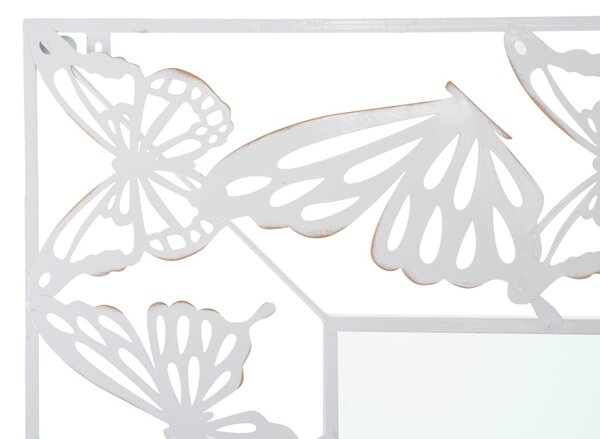 Specchio Bianco Butterfly 85x1x115 cm in Ferro e MDF Bianco