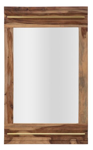 Specchio Elegant Sheesham 120x3x73 cm Legno e Specchio Naturale e Oro