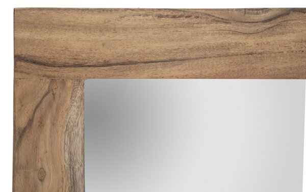 Specchio Mumbai 90x2,5x75 cm in Legno di Acacia e in Ferro Marrone e Nero