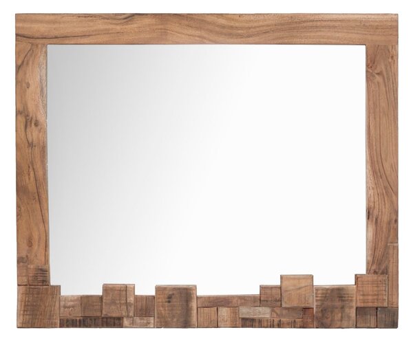 Specchio Mumbai 90x2,5x75 cm in Legno di Acacia e in Ferro Marrone e Nero