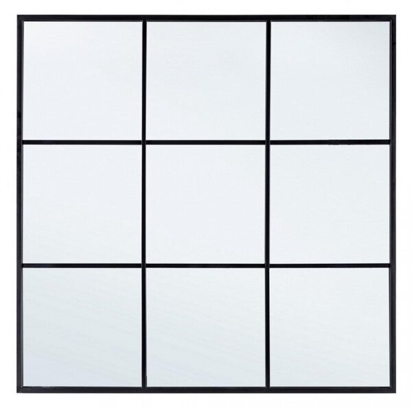 Specchio con Cornice Window Nucleos Nero in Metallo
