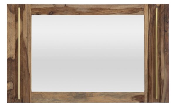 Specchio Elegant Sheesham 120x3x73 cm Legno e Specchio Naturale e Oro