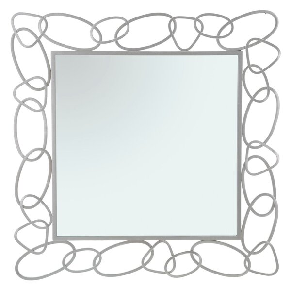 Specchio Chain Argento 84x2x84 cm in Ferro e MDF Argento