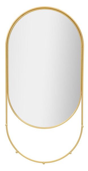 Specchio da Muro Appendi Abiti 40x5,5x79,5 cm in Ferro e MDF Oro