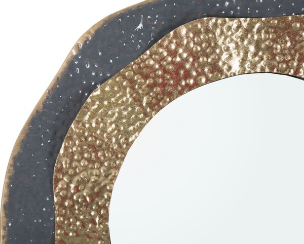 Specchio da Muro Shai Dark Ø65,5x5 cm in Ferro e MDF Multicolor