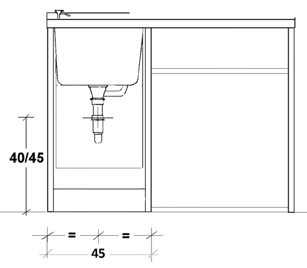 Lavatoio e Coprilavatrice 109x60x89cm Asse in Legno Montegrappa Edilla Bianco Sinistro