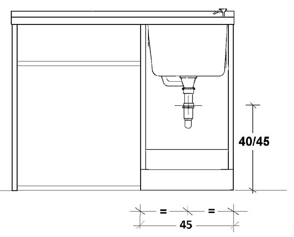 Lavatoio e Coprilavatrice 109x60x89cm Asse in Legno Montegrappa Edilla Bianco Destro