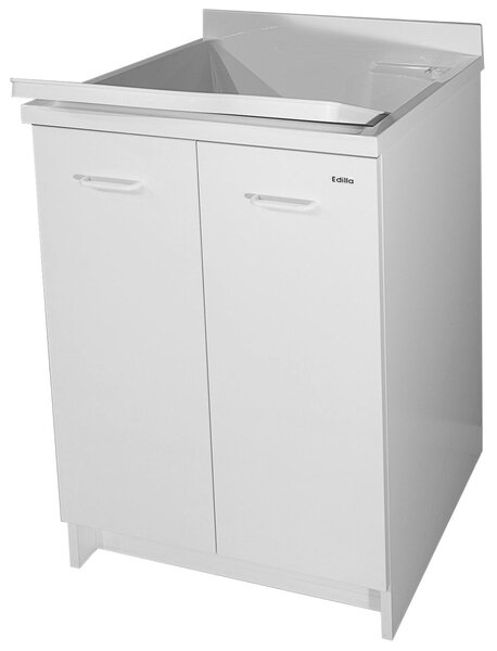 Mobile Lavatoio 60x60x85cm 2 Ante Asse in Termoplastico Montegrappa Edilla Bianco