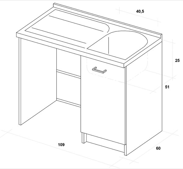 Lavatoio e Coprilavatrice 109x60x89cm Asse in Termoplastico Montegrappa Marella Bianco Destro