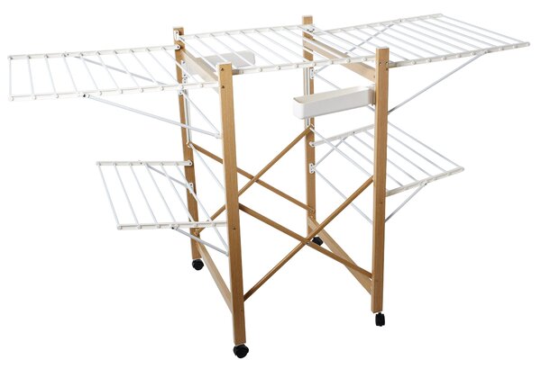 Stendibiancheria Pieghevole 173x68x104 cm in Metallo e Legno Collection