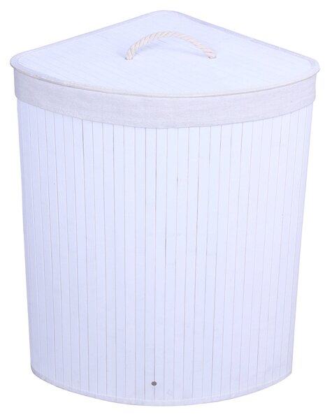 Cesto Portabiancheria 37x37x60 cm in Bamboo Collection Bianco