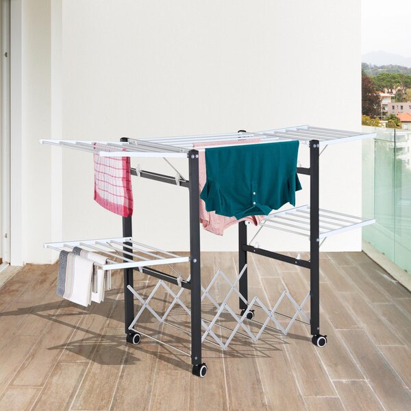 Stendibiancheria Pieghevole in Alluminio e Plastica 157.5x54x101 cm