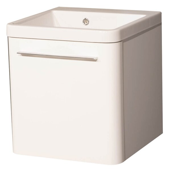 Mobile Lavatoio Sospeso 50,5x50,5x56 cm 1 Cassetto Montegrappa Novella Dipiù Bianco