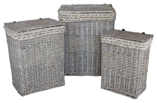Set 5 Cesti Porta Biancheria Lesly in Rattan Tortora