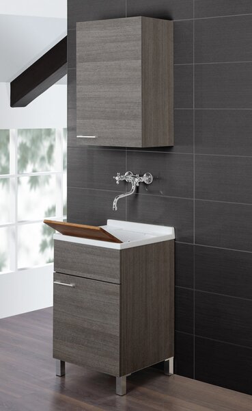 Mobile Pensile da Bagno 50x67x30cm Rovere Scuro