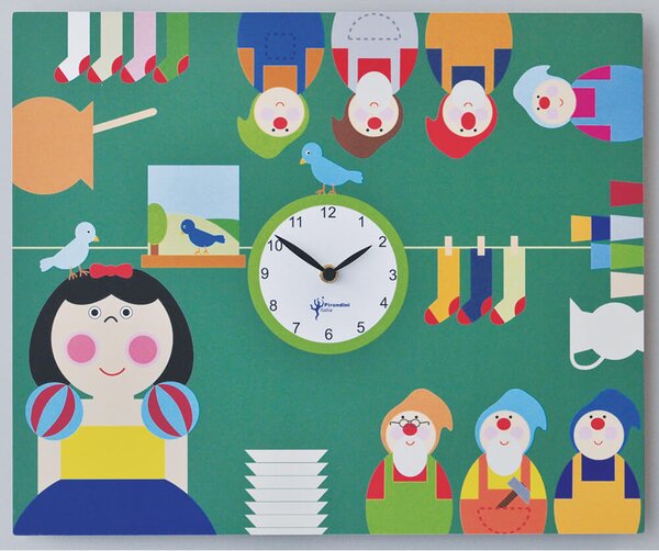 Orologio da Parete Rettangolare 44X35Cm Pirondini Italia Biancaneve