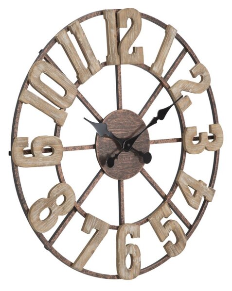 Orologio da Muro Source Ø63,5x4 cm in Ferro e MDF Marrone