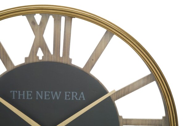 Orologio da Muro New Era Ø60x6,5 cm MDF e in Ferro Marrone