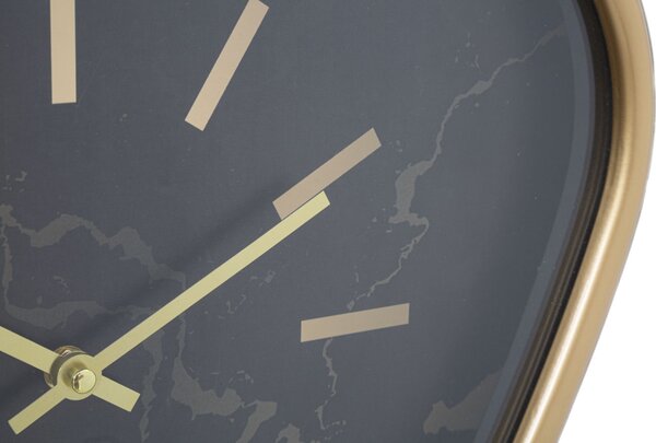 Orologio da Muro Triangle 40x6x38 cm in Ferro MDF e Vetro Oro e Nero
