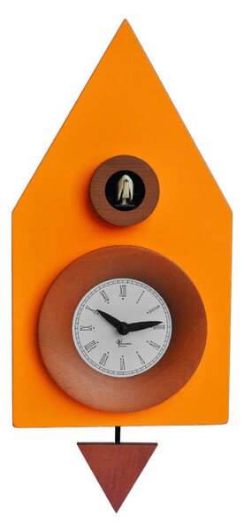 Orologio a Cucù da Parete 20X36X13Cm Pirondini Italia Dark Arancio Giallo