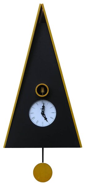 Orologio a Cucù da Parete 26X46X15Cm Pirondini Italia Norimberga Nero e Giallo