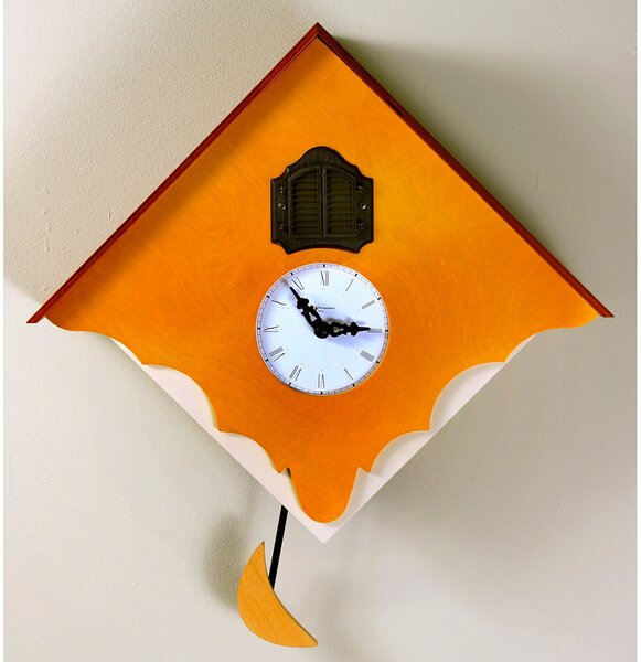 Orologio a Cucù da Parete 38X38X12Cm Pirondini Italia Chalet Ciliegio