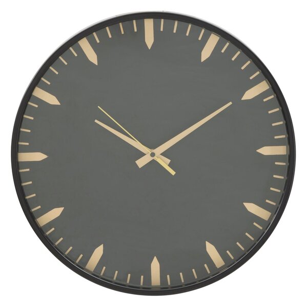 Orologio da Muro Glam Elegant Ø40x6 cm in Ferro MDF e Vetro Oro e Nero