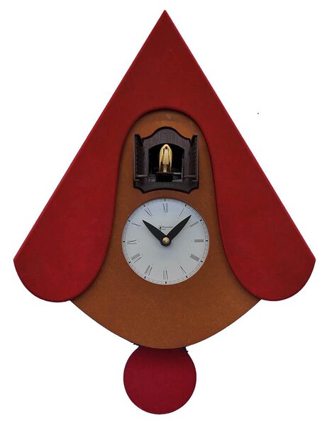 Orologio a Cucù da Parete 30X34X10Cm Pirondini Italia New W Rosso