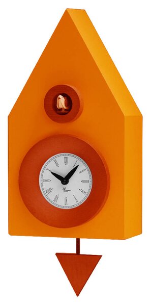Orologio a Cucù da Parete 20X36X13Cm Pirondini Italia Dark Arancio Giallo