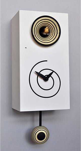 Orologio a Cucù da Parete 13X25X12Cm Pirondini Italia Spirale Bianco