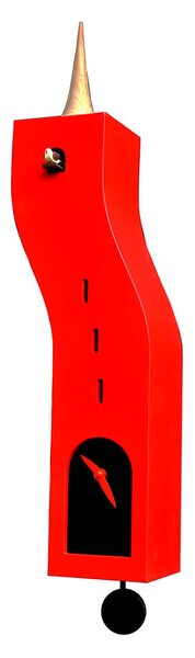 Orologio a Cucù da Parete 15X57X10Cm Pirondini Italia Stortolo Rosso