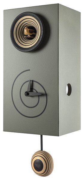 Orologio a Cucù da Parete 13X25X12Cm Pirondini Italia Spirale Grigio Cemento