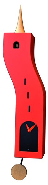 Orologio a Cucù da Parete 15X57X10Cm Pirondini Italia Stortolo Rosso