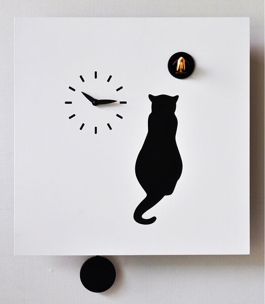 Orologio a Cucù da Parete 39X39X9Cm Pirondini Italia Cat Bianco