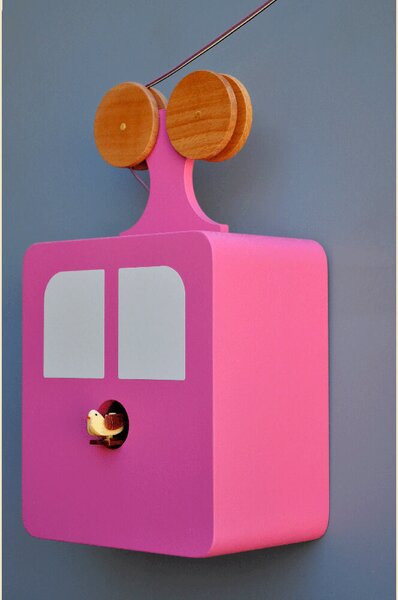 Orologio a Cucù da Parete 30X52X10Cm Pirondini Italia Funivia Viola Erika
