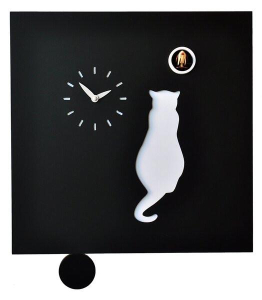 Orologio a Cucù da Parete 39X39X9Cm Pirondini Italia Cat Nero