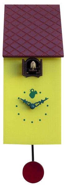 Orologio a Cucù da Parete 13x30x12 cm Pirondini Italia Portofino Giallo Zolfo
