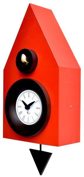Orologio a Cucù da Parete 20x36x13cm Pirondini Italia Dark Rosso