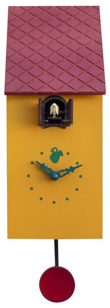 Orologio a Cucù da Parete 13x30x12 cm Pirondini Italia Portofino Giallo Melone