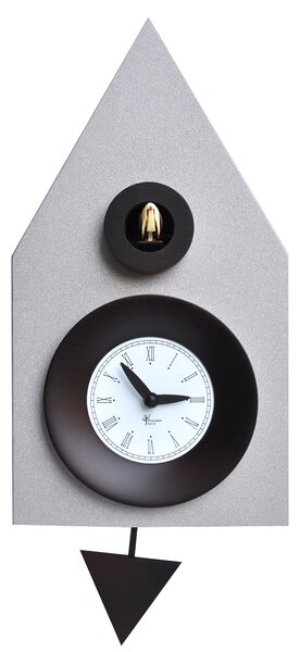Orologio a Cucù da Parete 20x36x13cm Pirondini Italia Dark Argentato